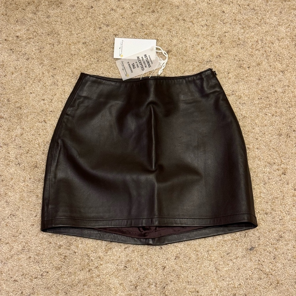 Heavy Manners brown Leather Mini Skirt size Small